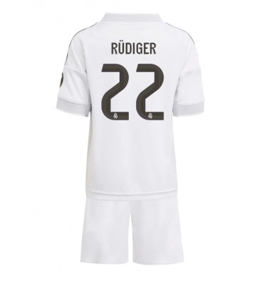 Real Madrid Antonio Rudiger #22 Dětské Domácí Dres 2025-26 Krátký Rukáv (+ trenýrky)